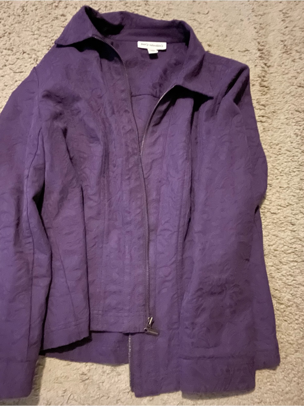Coldwater Creek Deep Purple Zip-Front Jacket